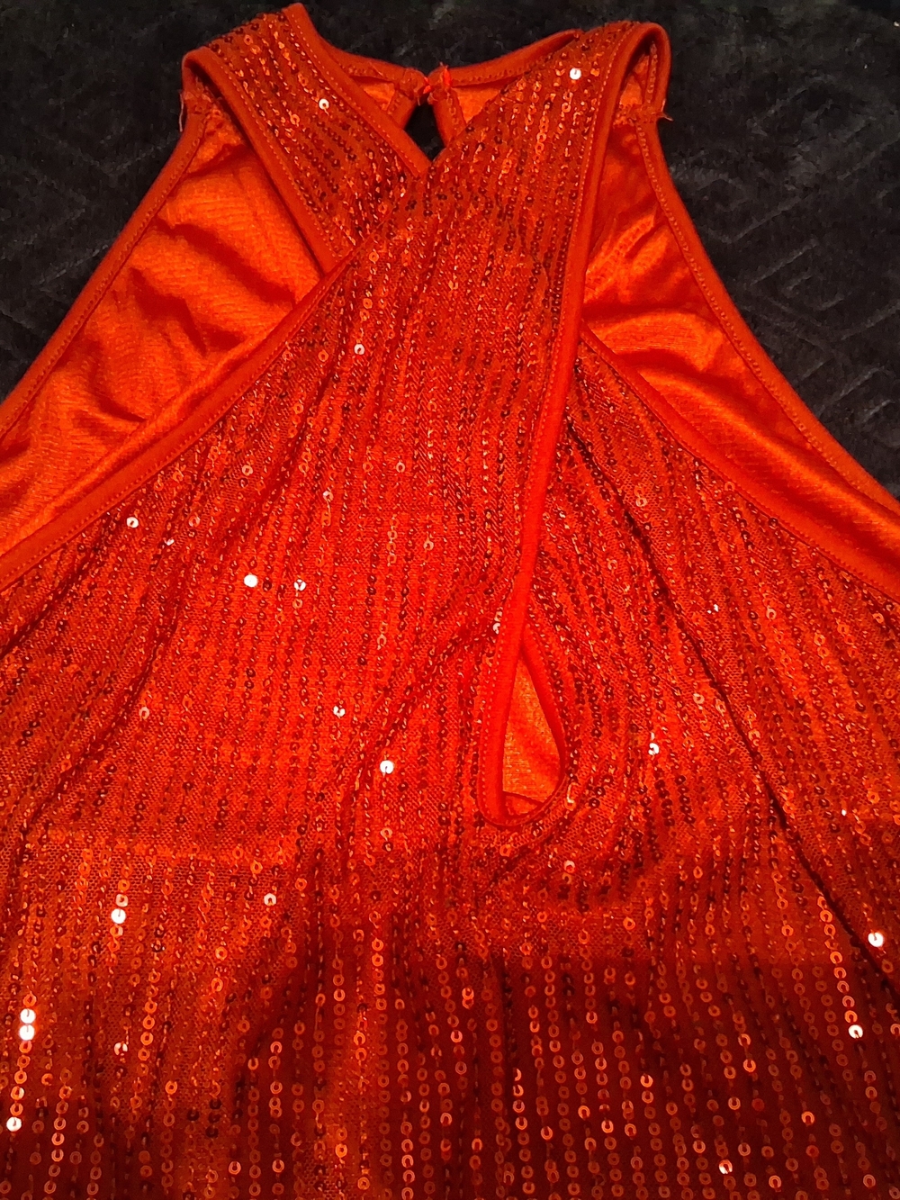 Sequin Halter Party Dress - Bright Red